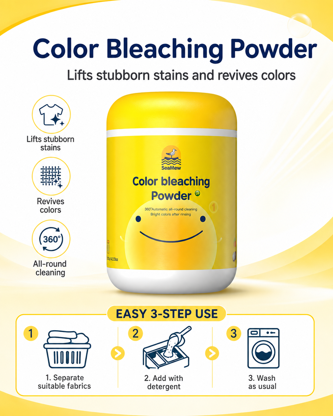 SeaMew Color Bleaching Powder English usage guide