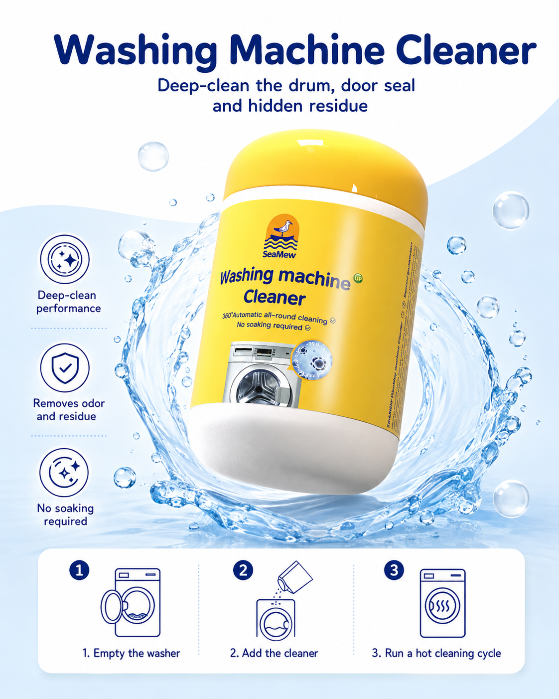 SeaMew Washing Machine Cleaner English usage guide